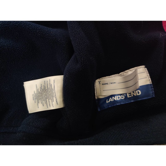 (V) Lands' End kids girl jacket winter puffy warm winter fuchsia sz S (8) - Picture 10 of 12